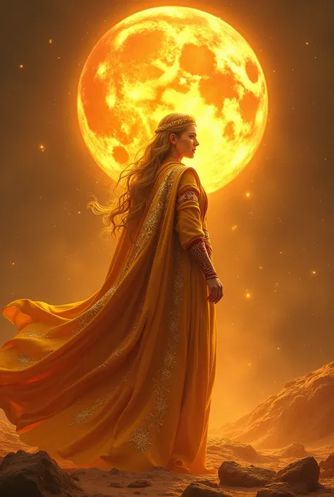 2.  House of the Sun :  They wear golden clothes embroidered in orange and red ,  evoking the rays of dawn .  Its leader wears a cape that seems to shine with its own light .
His eyes shine like the sun

