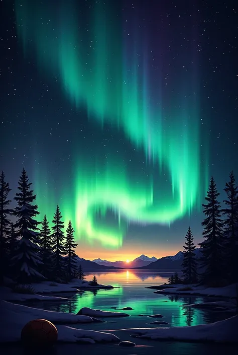  You have a shirt for school in which the background is black and has northern lights where in each line of the aurora a line crosses a line with soccer things, another with books ,  another with music and that has the colors white , green jade,orange,purp...