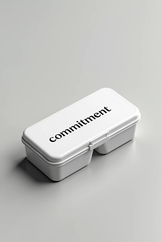 Horizontal pill box with label and word commitment