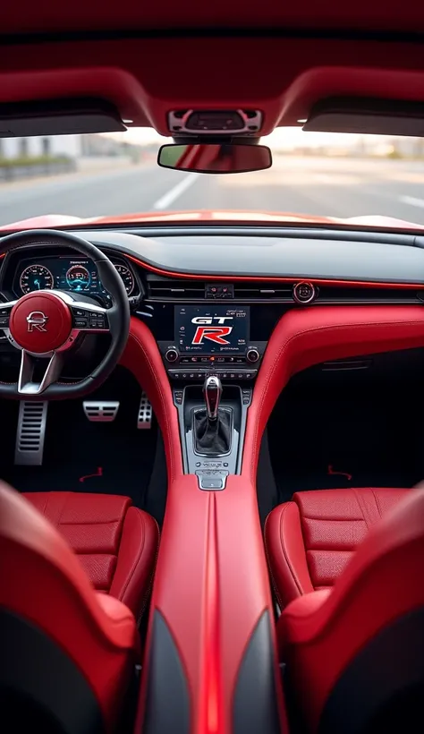 Red 2025 interior design view of  Nissan GT -R R -36 