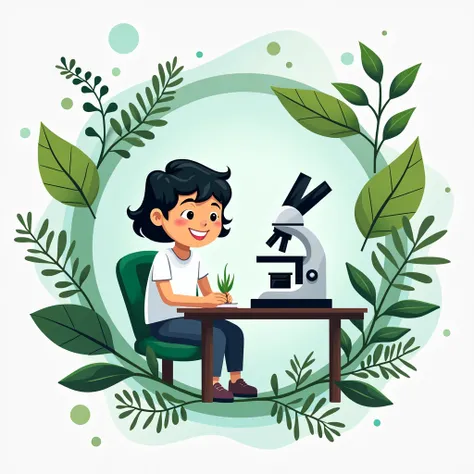 A professional advertisement for a biology course for young ren. Sleek and polished design with vibrant yet balanced colors like green, blue, and white to symbolize nature and learning. Include high-quality illustrations of key biology themes, such as a mi...