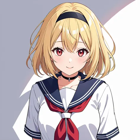 Modern anime style painting, red eyes with bright highlights, expression of surprise and excitement, consciousness moving as light, continuous frame division. There is one female character in 2D anime style. She is a high school student, with long blonde h...