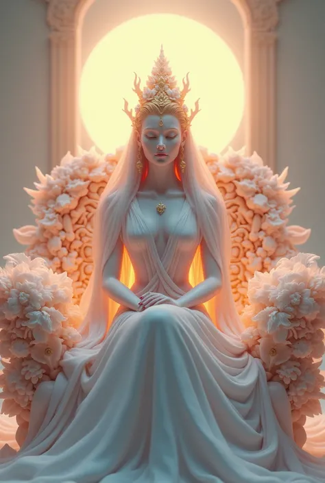 Goddess Pha-vati sitting on the throne, Pastel Color Style, 8K --ar 9:16 --stylize 800 --v 6.1