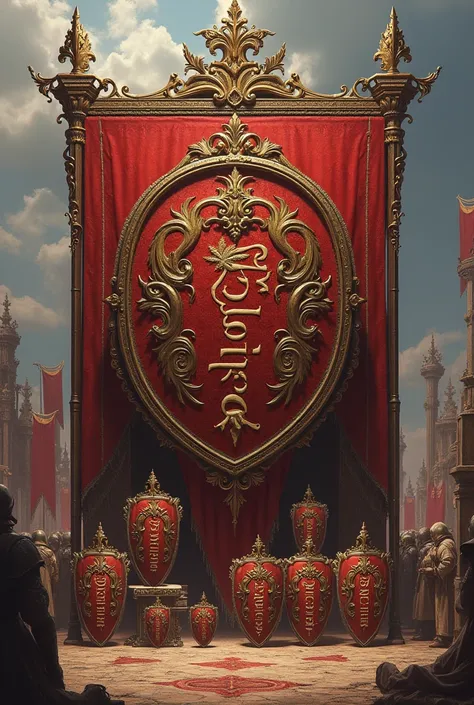 shield, banners and flags of the name Alicia
