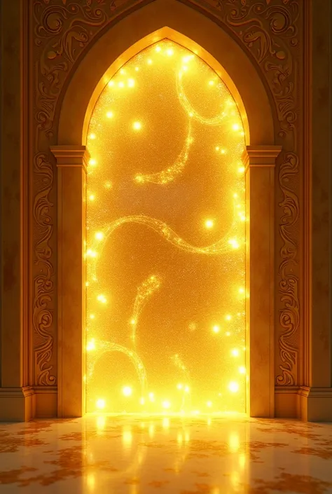 Animated gold wall without people 