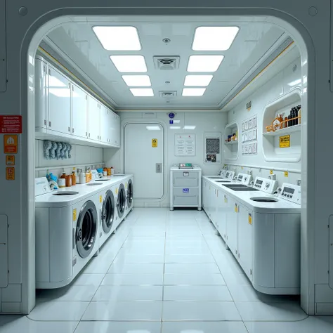 Space equipped with washing machine ,  dryer and laundry area .  Efficient and accessible to all inhabitants