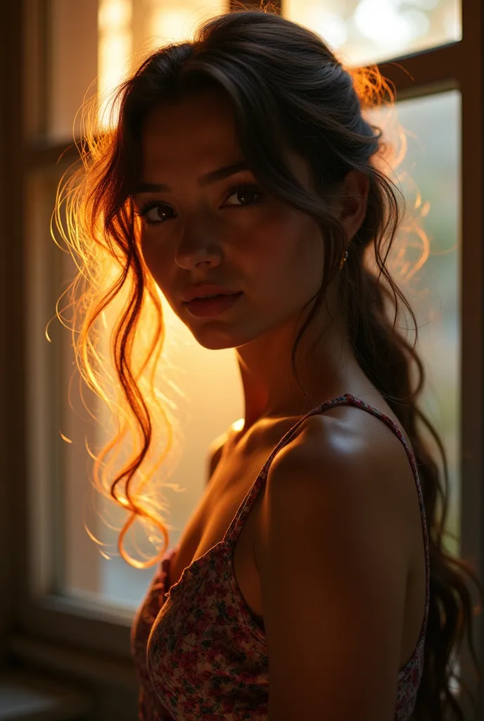 girl，backlight