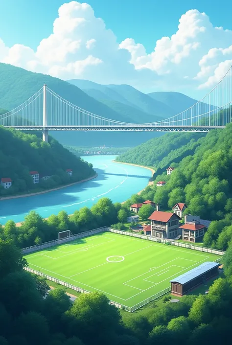 Sunkoshi river football ground araniko highway suspension bridge and  lamosanghu village