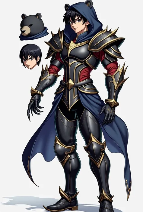  Full size image ,  face profile,  From head to toe ,  in profile and in front of , Young boy, 19 years old, male anime character , strong, muscular and attractive, vistiendo una  armor inspired by the style of the knights of the zodiac  (Saint Seiya),  ar...