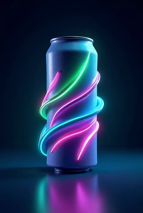 Energy drink can with colored curves