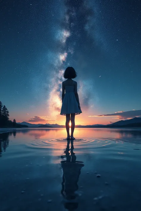 girl，space reflection