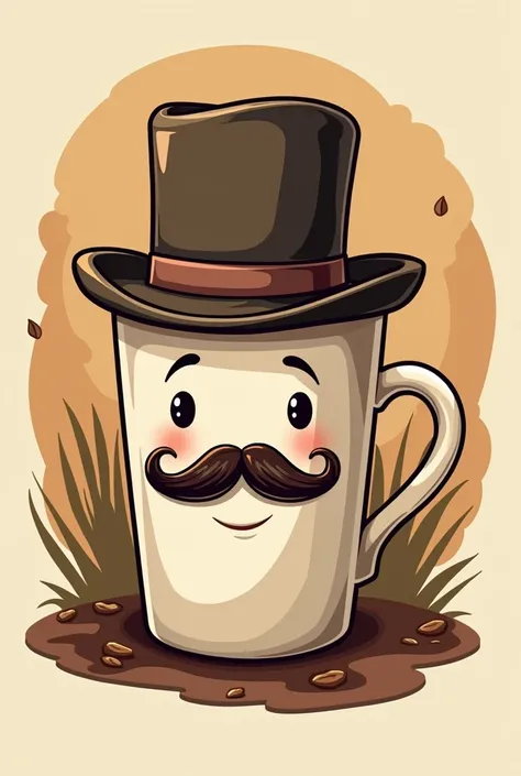 Coffee logo ideas with mustache and hat