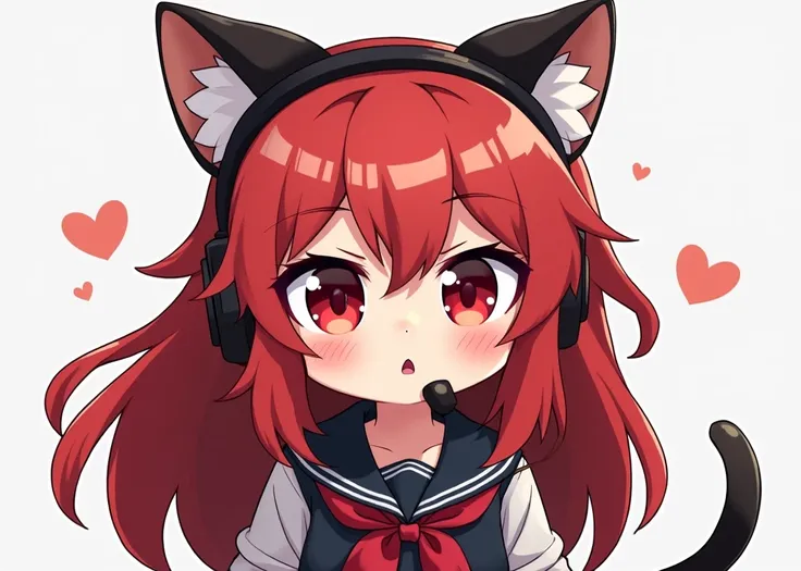 emote  gamer girl kitty  red hair  