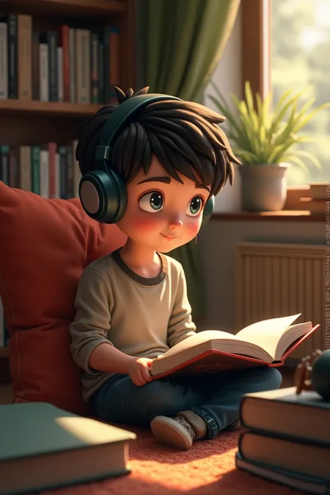 A boy who loves to read and listen to music 