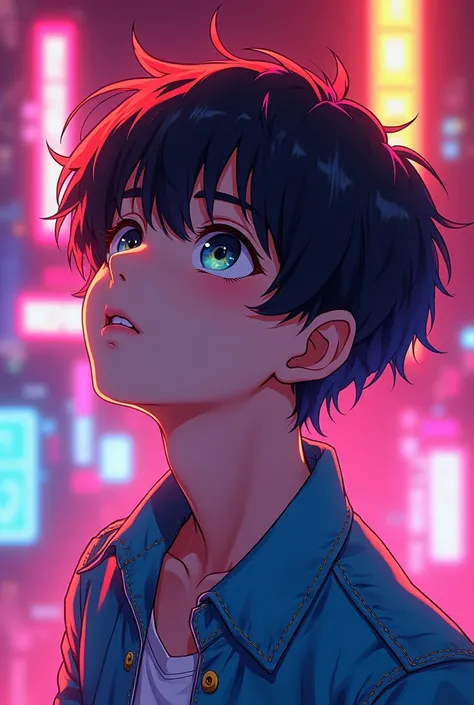 anime boy in 80s style