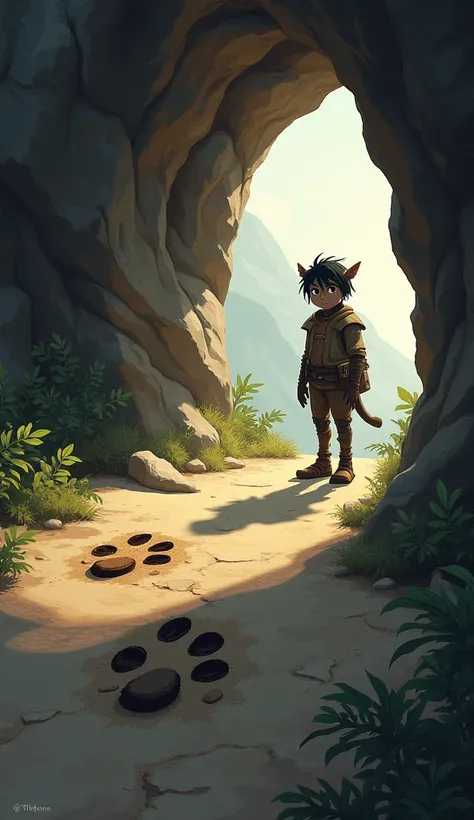 When jackle saw the footprints of a big animal outside his cave, he became suspicious and after thinking, made a move.