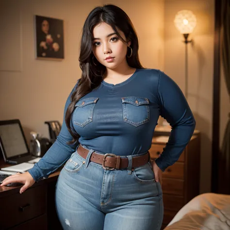 dark vintage film style, super cute chubby very curvy hips mexican nerdy emo teen, short brown hair, beautiful detailed brown ey...