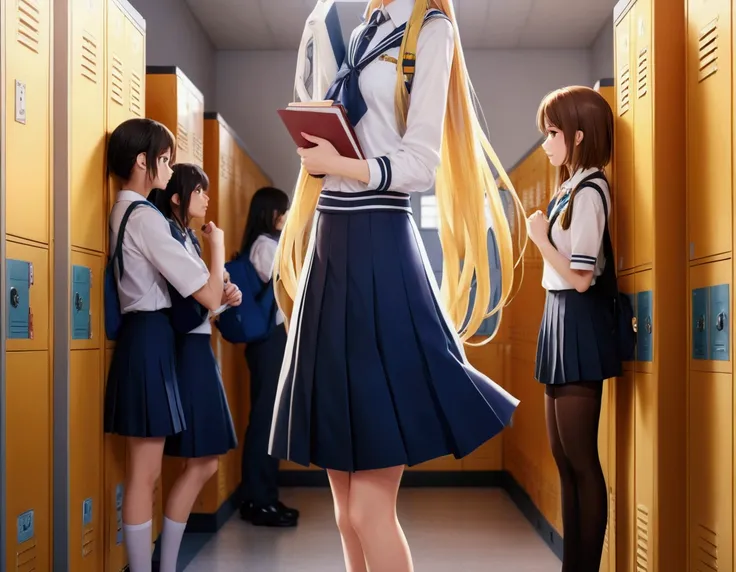 anime girl in school uniform standing in front of lockers, beautiful anime high school girl, anime visual of a cute girl, anime moe artstyle, anime best girl, an anime girl, young anime girl, standing in class, anime girls, anime picture, anime style 4 k, ...