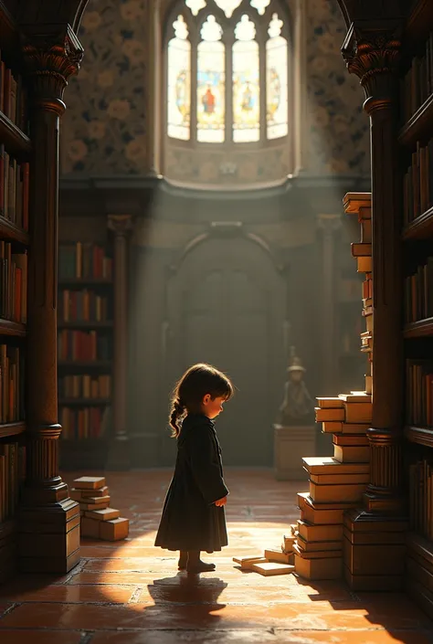 A (severus snapes daughter:((11years old)), tweeking in the librairy of hogwarts