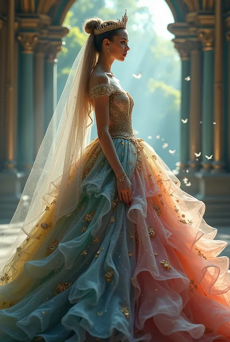 Big ball gown flaunting etheral unique design and colour as queen 👑🦄🐦‍🔥