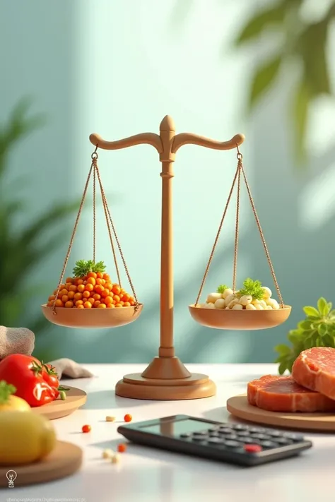 " Calorie deficit is the secret !  Consume fewer calories than you consume and see results. 💡"
Visual Style: a scale,  healthy food dishes  (legumes, Lean proteins) Next to a calculator , representing balance .
