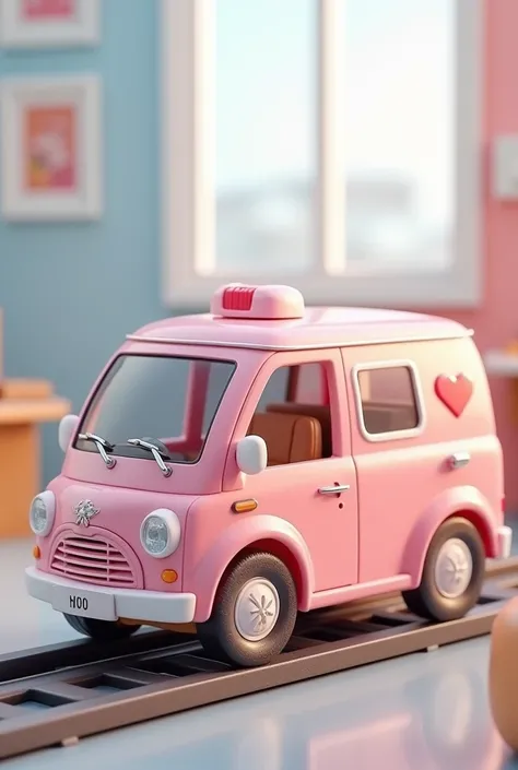 cute vehicle、 Pastel Colors 、 High Quality、Ultra delicate、pink、track、cute ambulance