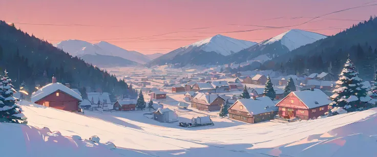 Christmas vibes ultrawide ,cozy ,lofi ,landscape