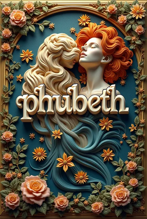 "A stunning sculpted artwork featuring the beautifully carved letters of the name Phubeth as the central focus. The letters are expertly sculpted with intricate detailing and flowing curves, inspired by the works of renowned sculptors such as Michelangelo,...