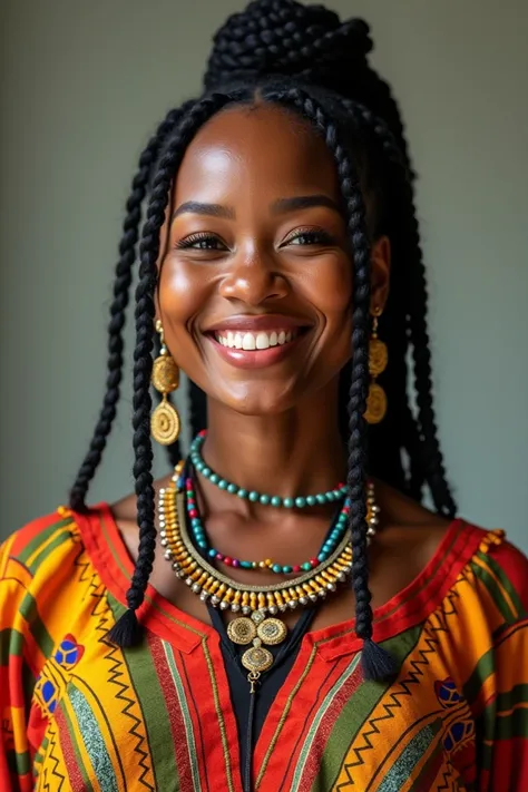 Nigerian igbo woman in igbo attire smiling 