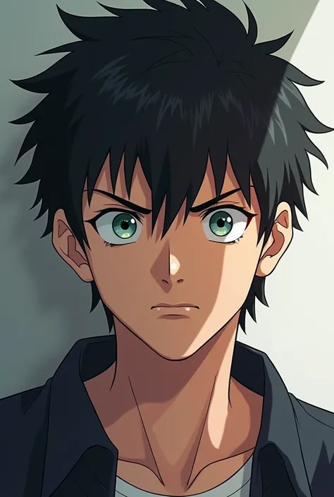 anime boy frowning 