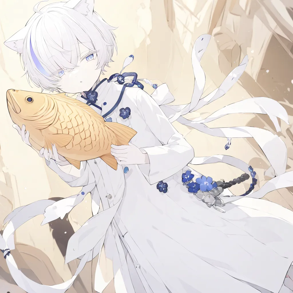 nekomata
high resolution
expressive
solos
beautiful young man
cute
neutral appearance
white hair
pure white hair
no mesh
white o...