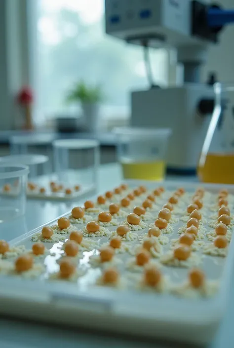 Soybean seeds prepare in the lab experiment with NaCl