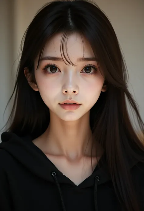 best quality, face focus, soft light, ultra high res, (photorealistic:1.4), RAW photo,
1japanese girl, solo, cute, (boba pupil eyes),  detailed beautiful face, (small chest),(high resolution detail of human skin texture), clear, soft skin 
(long hair),
ind...