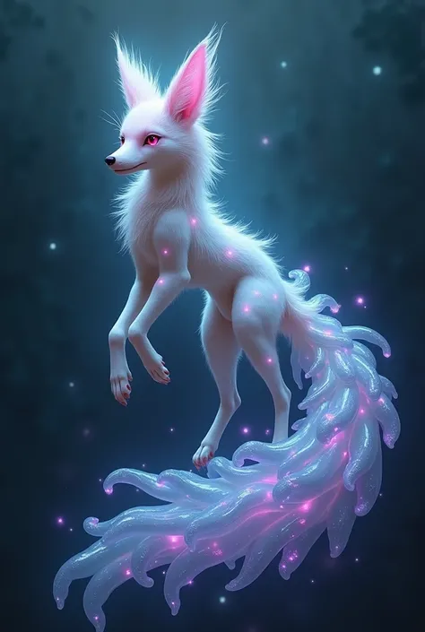 Jellyfish Fox
A fox with translucent, glowing jellyfish-like appendages. Its tail trails bioluminescent tentacles, and its fur shimmers with iridescent hues. A creature of mystery and light.