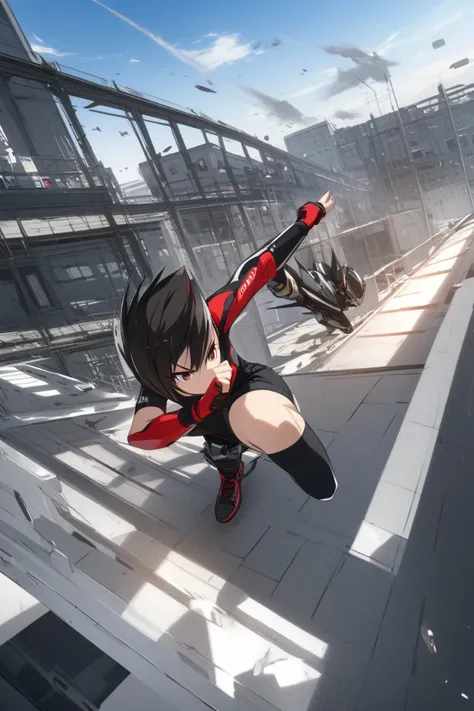 score_9, score_8_above, score_7_above, Alone, Tifa taking a combat stance, Dynamic pose ,  dynamic action ,  dynamic angle ,Limit break 