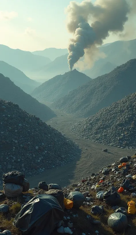  Huge piles of trash , landfill, garbage bags ,Leftovers, a lot of smoke , 
 high definition , masterpiece, Accuracy,  Award-winning ,  The view from above ,  Movie light effects,  ray tracing ,  The view from above , Соло, HD-модель, Высокое качество, Све...