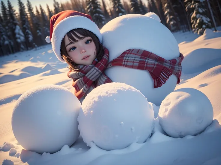 HD, Ultra HD, 4k, Christmas background, winter image, view from a far, many ren playing with snowballs, Christmas vibe