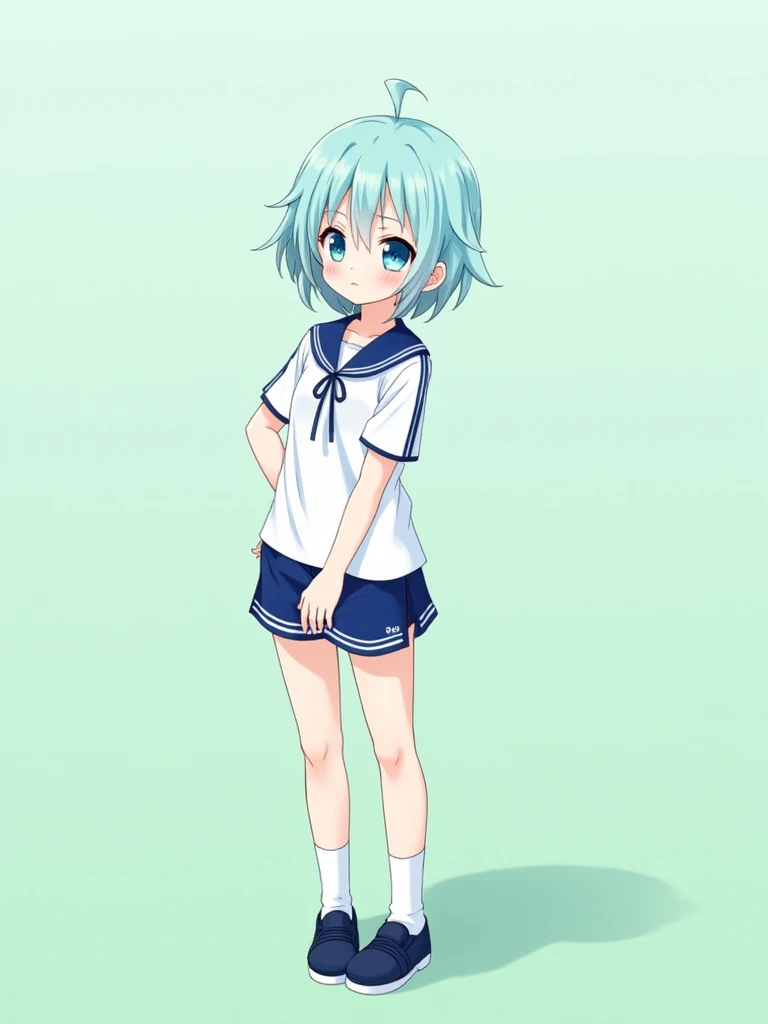 full body,
(beautiful loli:1.9,elementary school student,:1.5),alone,
break
(light blue hair, [(gradient hair from light blue to light green:1.4):0.5],(light blue inner hair:0.6)wavy short hair,big hair,ahoge,)
BREAK Thin eyebrows、(cyan eyes,big eyes,featu...