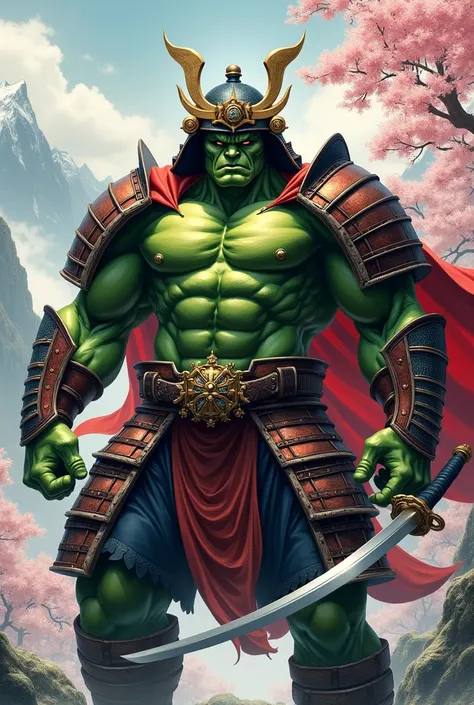 Dessine moi hulk en version samurai 