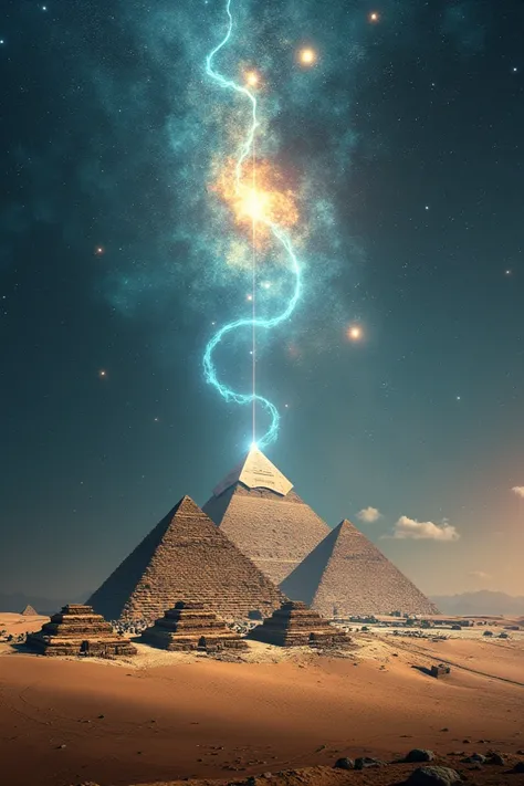 Space comes down from the pyramids and all are built 