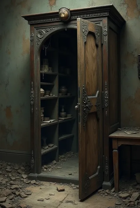 An old cupboard and inside a store room that has been closed for ages