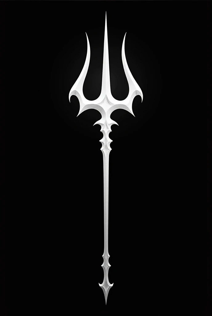 Create a white trident that imposes fear ,  that isnt as realistic and doesnt have a lot of details, with a png ,  if you cant set the background png , then black 