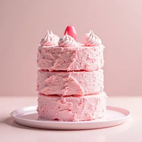 Generate a 3 layer pink cake