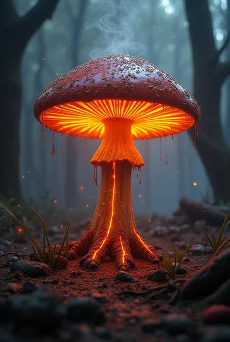  Scary a magmatic mushroom in the forest with quality 8