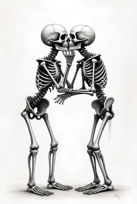 Sketch of skeletons kissing