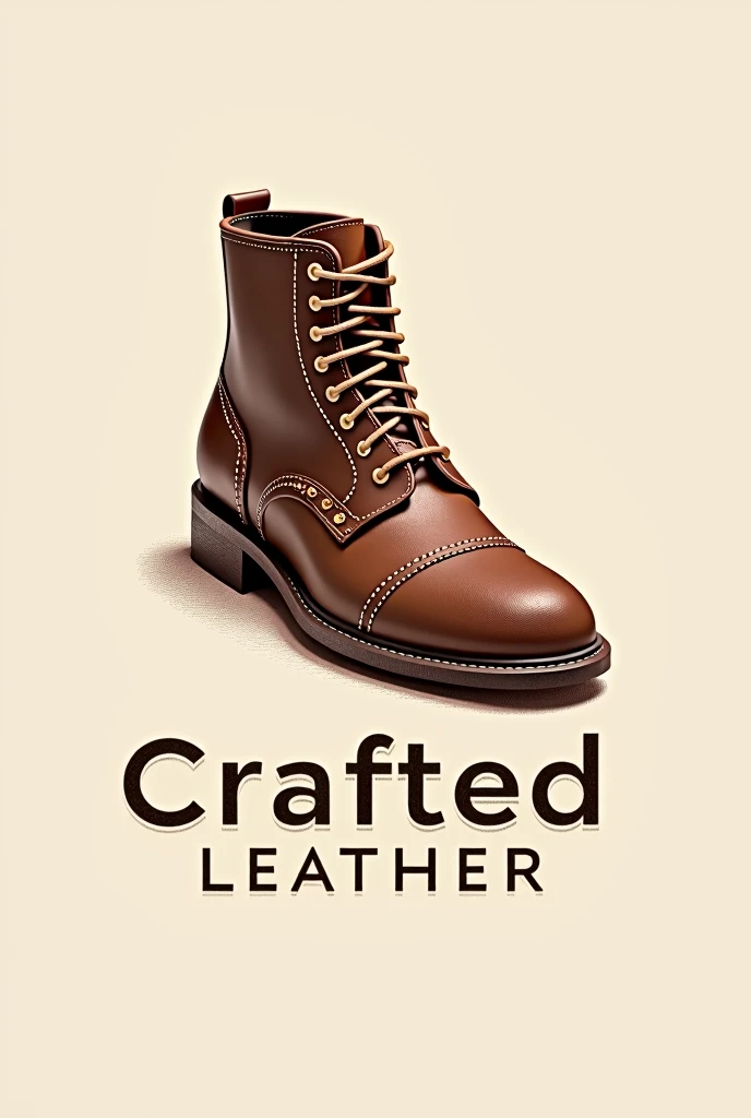 Please generate logo of crafted leather my store name is crafted leather and i am selling online handmade leather shoes and jacket. Pleasw generate high quailty profession logo with stitch outsole creation work and generate multiple picture of high deaign ...