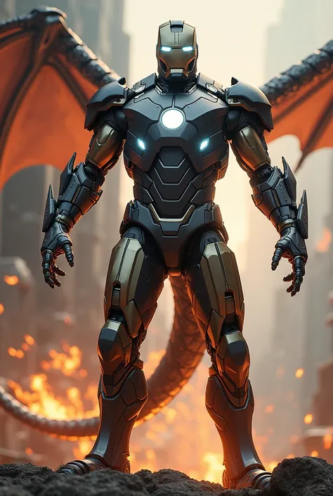 Iron man combine with dragon 
