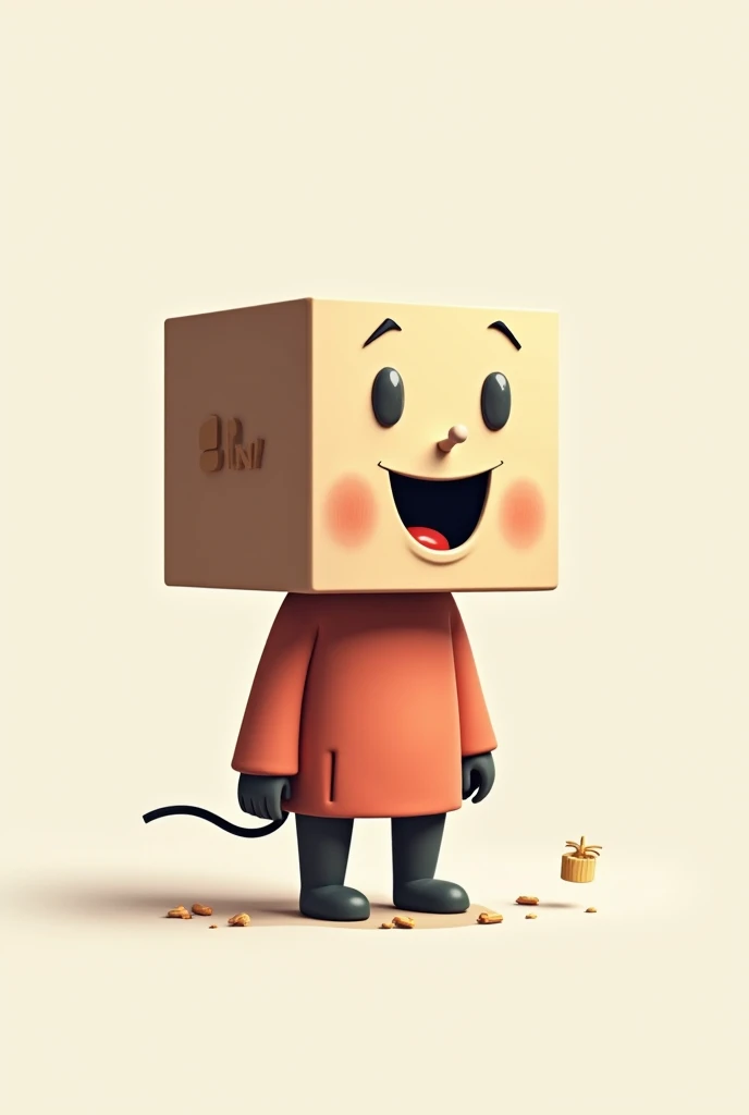 Simple, face,  character, Jackie, square, Funny, mouth, Cube