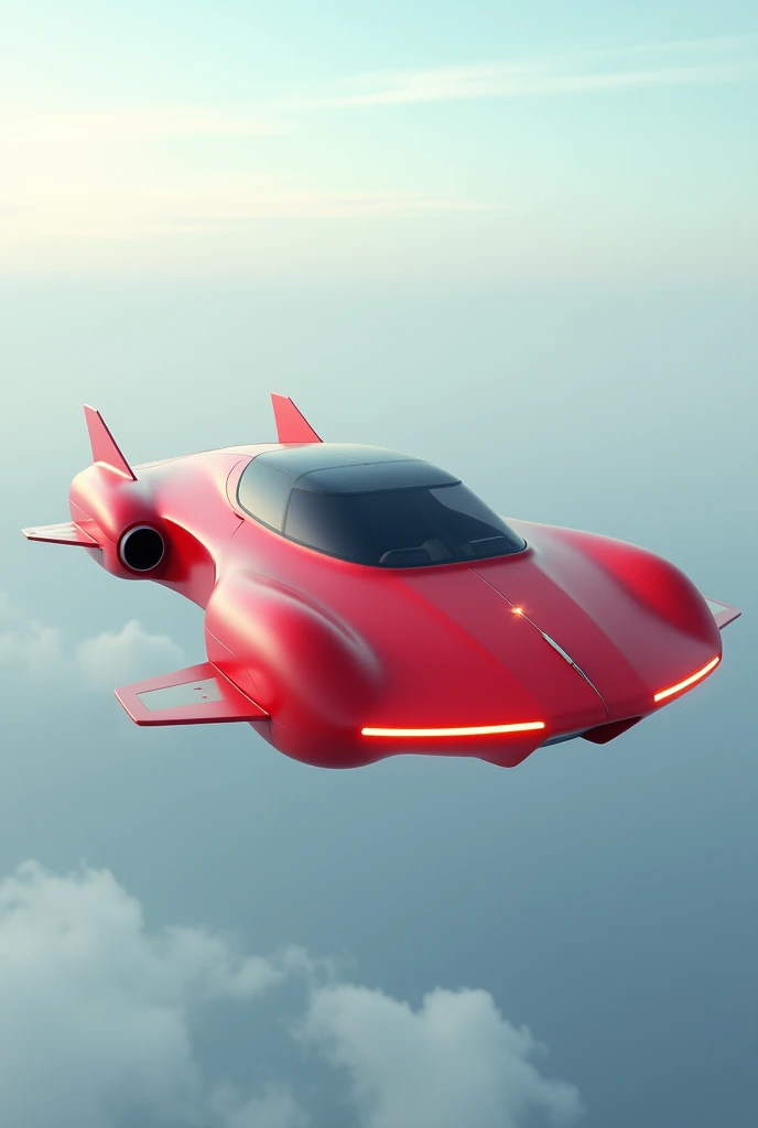 red flying car