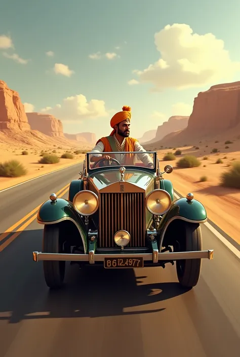 Maharana Pratap Singh Rolls-Royce car driving in car diver driving maharana pratap  in rajasthan highway 